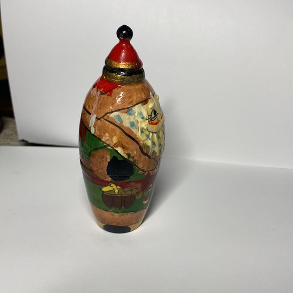 Vintage Wooden Russian Nesting Doll Santa Claus - Christmas Ornament (1 piece)​ - Picture 4 of 9